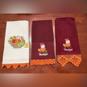Kitchen holiday decor. Border hand crochet hand / decorative towel.